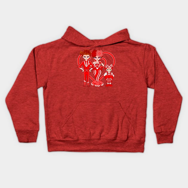 Family of Hearts Kids Hoodie by cholesterolmind